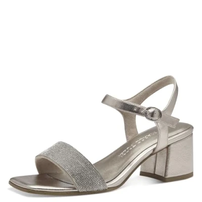 Image of MARCO TOZZI Women&#039;s 2 28227 42 Heeled Sandal, Platinum, 5