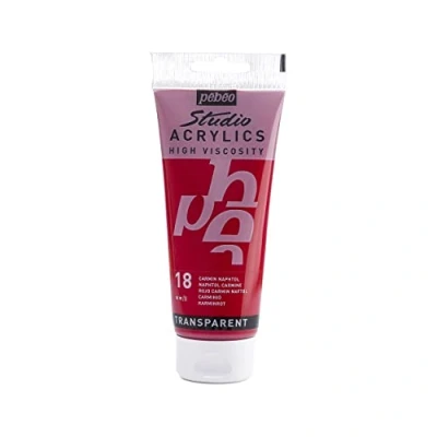 Image of Pébéo Studio Acrylics Fine Acrylic Paint Red Naphtol Carmine, 100 ml
