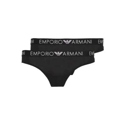 Image of Emporio Armani Brazilian Brief 2 PACK Briefs, Women&#039;s, Size: Small, Nero