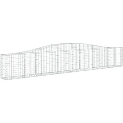 Image of vidaXL Arched Gabion Baskets 2 pcs 400x30x60/80 cm Galvanised Iron