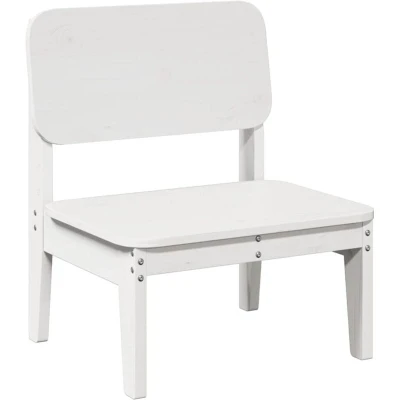 Image of vidaXL Garden Chair White 60x52.5x72 cm Solid Wood Pine