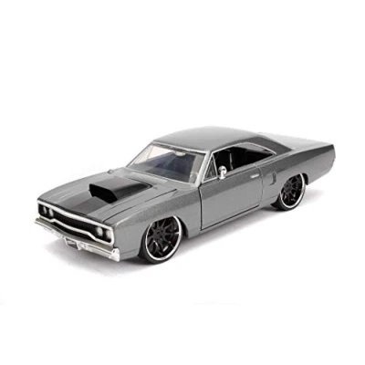 Image of Jada Toys 253203054 Fast &amp; Furious Dom&#039;s 1970 Plymouth Road Runner Car Tuning Model 1:24 Opening Doors Bonnet Boot wheel Grey
