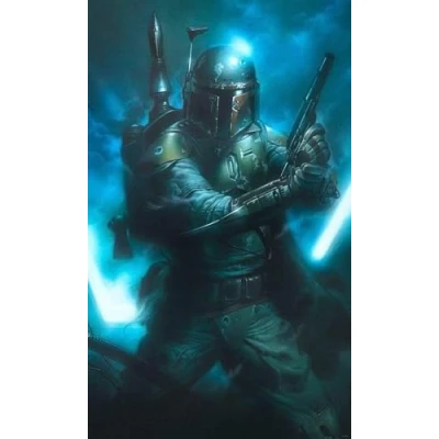 Image of Komar Star Wars Fleece Photo Wallpaper, Fleece, Blue, 150 x 280 cm (Breite Höhe), Bahnbreite 50