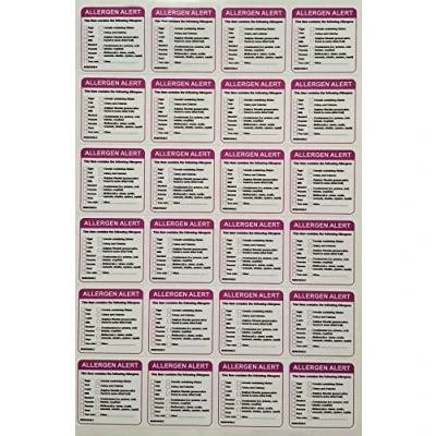Image of Food Allergy warning day dot labels/Catering Allergen alert Self adhesive stickers 60mm x (60)