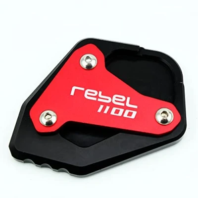 Image of Kickstand Extension Plate Compatible With For HONDA CMX1100 Rebel 1100 2021 Motorcycle Left Side Stand Enlarge Support (Red)