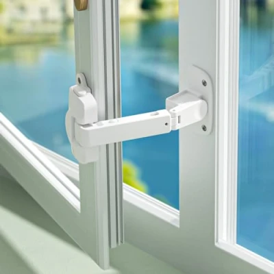 Image of SAFELON 2 Pcs Upgraded Adjustable Window Lock, Child Lock Window, Baby Safety Restrictors, Childproof for Kids &amp; Pets (White)