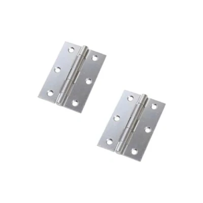 Image of Merriway BH03839 (2 Pcs) 25mm (1 inch) Bright Zinc Plated Steel Narrow Utility Hinge Pack of 2 Pieces