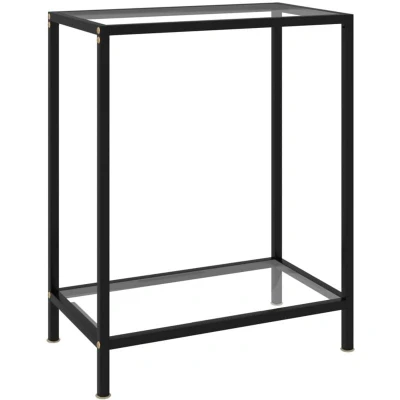 Image of vidaXL Console Table Transparent 60x35x75 cm Tempered Glass