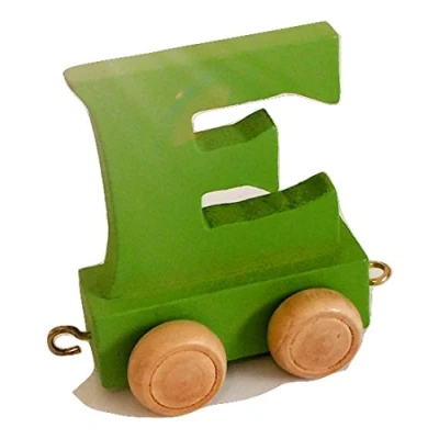 Image of Fun World Toys® Childrens Personalised Wooden Colourful Alphabet Letter Train A Z Name Set (Letter E)
