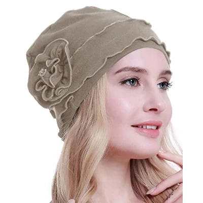 Image of osvyo Chemo Headwear Turban Cap for Women Cancer Beanie Hair Loss Sealed Packaging Warm Grey