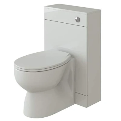Image of VeeBath Sphinx 500 x 200 WC and Back to Wall Toilet, Soft Close Toilet Seat, Concealed Cistern for Bathroom Gloss White (Flat Pack)