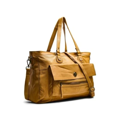 Image of Pieces Women&#039;s Pctotally Royal Leather Travel Noos Bag, Brown (Cognac), 14.5x33x51 centimeters B x H T UK