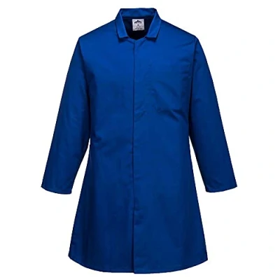Image of Portwest Men’s Food Coat, One Pocket, Size: M, Colour: Royal Blue, 2202RBRM