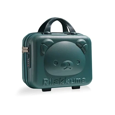 Image of Balakaka Vanity Case 10 L with Combination Lock, Portable Water Proof Hand Luggage Cosmetic Travel Handles, Hard Shell Cases Zipper for Women Girl, Dark Green