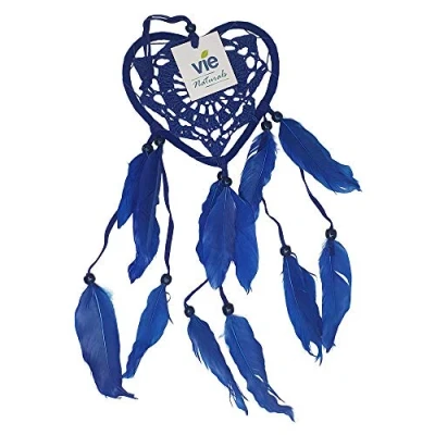 Image of VIE Naturals Heart Shaped Dream Catcher, 12cm, Blue