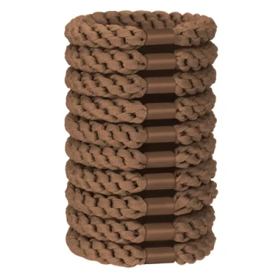 Image of JessLab Hair Ties Set, 10 Pcs Soft Elastic Cords for Women No Damage Ponytail Holders Stretchy Bands Headband Accessory Girls Ladies, Brown