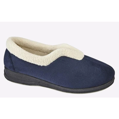 Image of Sleepers Olivia Ladies Full Slippers Navy UK 5