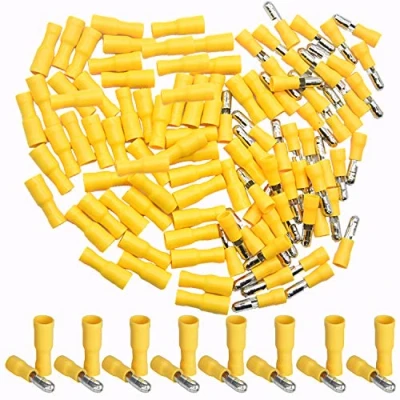 Image of CEEYSEE 100Pcs of Yellow Insulated Female Male Bullet Connector Quick Splice Wire Terminals Crimp Connectors （PZY)