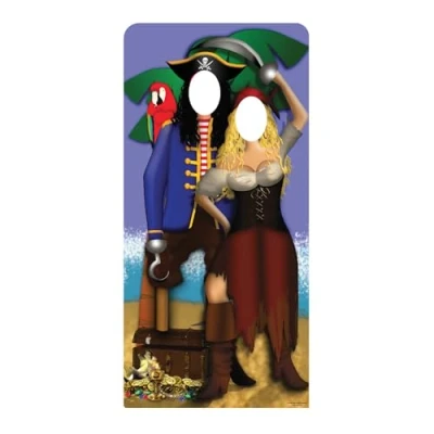 Image of Star Cutouts Cut Out of Pirate Couple Stand in