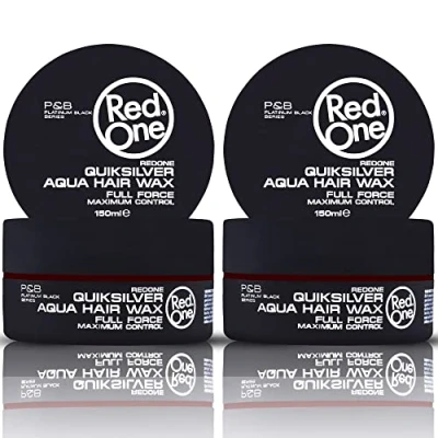 Image of RedOne Hair Styling Aqua Wax Grey 2x 150 ml Firm Hold Gel Ultra Men &amp; Women Manol, Mixcherry Scent Maximum Control