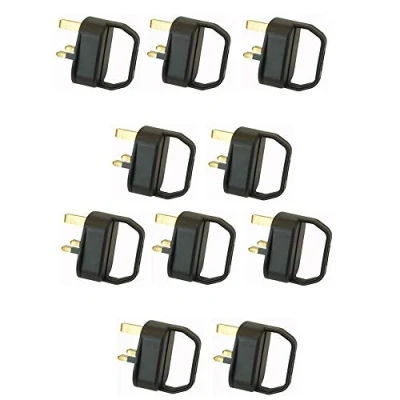 Image of Easy Pull Mains Plug Top 13amp Fused with a Handle Arthritis/Disability/weak Grip/Elderly (10, Black)