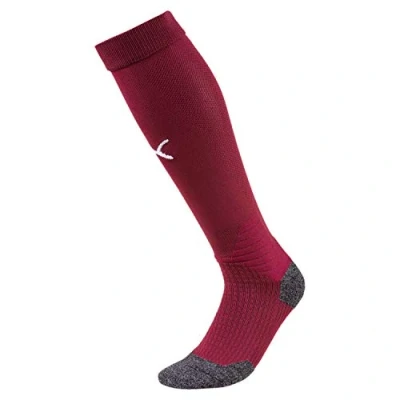 Image of Puma LIGA Socks, Unisex Red (Cordovan/Puma White), 12 14 UK (Manufcturer Size 5)