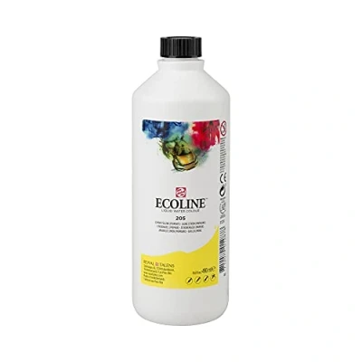 Image of Royal Talens Ecoline Liquid Watercolor, 490ml Bottle, Lemon Yellow (11722050)