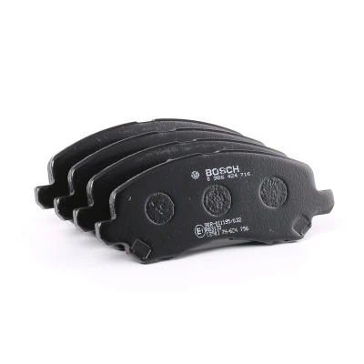 Image of 68020494AC, 68035576AB, K68020494AC, V1015576AA Brake pad set BOSCH 0 986 424 716 Low Metallic with acoustic wear warning MITSUBISHI: Lancer 7