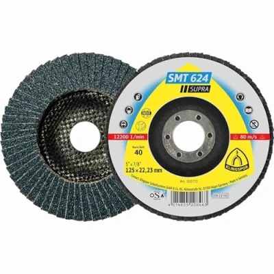 Image of KLINGSPOR SMT 624 Abrasive Mop Disc 125 x 22,23 MM, Set of 10, 80Grain, Curved 322775
