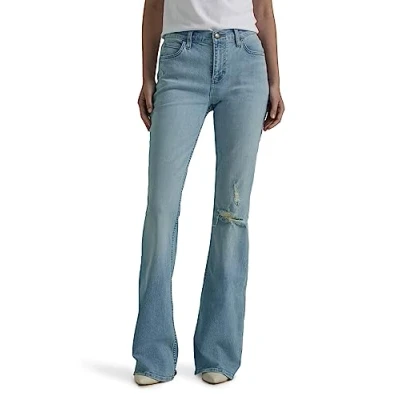 Image of Lee Women&#039;s Legendary Mid Rise Flare Jean, Morning Veil Dx, 10 Short