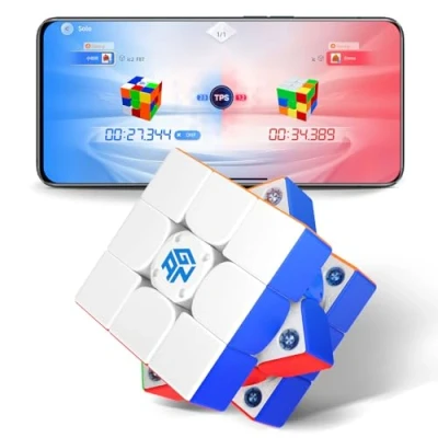 Image of GAN 356 i Carry Smart Cube, Connected Bluetooth Cube 3x3 Speed Puzzle Magnetic Intelligent Tracking Timing Movements Steps with CubeStation App Smooth Turning and Wellubricated for Beginners Pros