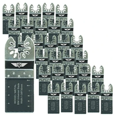 Image of 30 x TopsTools 35mm FA35B_30 Fast Fit Metal Cutting Blades Compatible with Dewalt Stanley Black and Decker Bosch Fein Multimaster Makita Milwaukee Parkside Ryobi Worx (Fast Change) Multitool