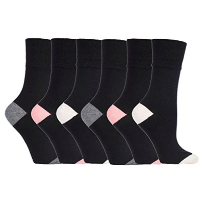 Image of NEW: 6 Pairs Ladies Gentle Grip No Elastic Socks 4 8 uk, 37 42 eur (SOLRP09HT)