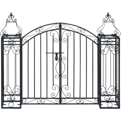 Image of vidaXL Ornamental Garden Gate Wrought Iron 122x20.5x100 cm