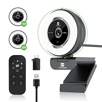 Image of Streaming Webcam with Ring Light