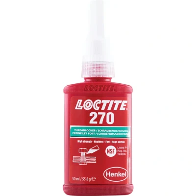 Image of LOCTITE 270, adhesive for the Permanent Securing of Screws, High Strength thread lock Metal Threads, liquid Pumps, Gearboxes and More, 1x50ml