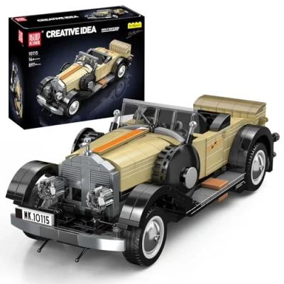 Image of Mould King 10115 MOC Technology Retro Car Kit,897+ Pieces Building Blocks Convertible Car,Adult Collectible Clip Kit for Enthusiasts