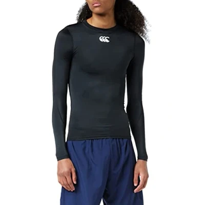 Image of Canterbury Men&#039;s Mercury TCR Compression Long Sleeve T Shirt, Black, S