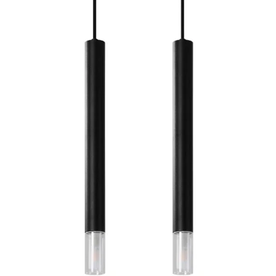 Image of Wezyr Bar Pendant Ceiling Light, Black, 2x G9