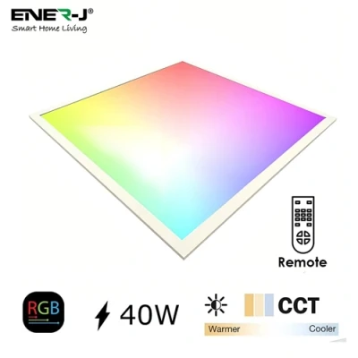 Image of Ener J 60x60cm Smart RGB+CCT Backlit Ceiling LED Panel Light