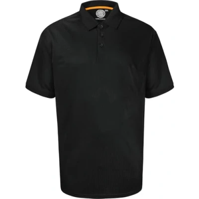Image of KAM Mens Big Size Performance Breathable Mesh Sports Polo Shirt (5401) in Black 6XL