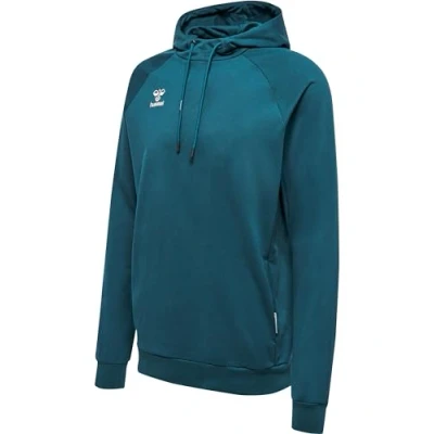 Image of hummel Men&#039;s Hmlmove Grid Cotton Hoodie Hooded Sweatshirt, Deep Teal, XL EU