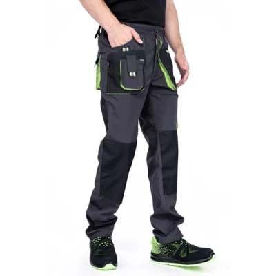 Image of Mazalat Mens Work Trousers, Cargo Combat Trousers Men with Knee Pads Pockets, Multi Function Large Sizes S 3XL, Combats for Men, Quality Workwear, Black/Green, 46