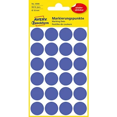 Image of Avery Zweckform Etikett 18 mm Marking Point Blue Removable 96St