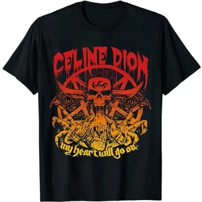 Image of Rare Vintage C%Eli%Ne D%Ion L%Ove S%Ick Unisex Men Women Shirt T XL Black