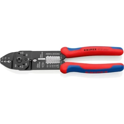 Image of Knipex Crimping Pliers black lacquered, with multi component grips 230 mm 97 21 215 C