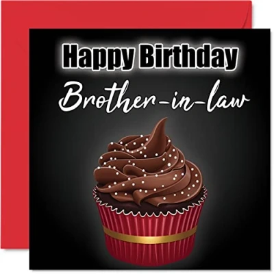 Image of Stylish Birthday Cards for Brother in law Cupcake Fun Happy Card from Sister, Gifts, 145mm x Sibling Greeting Gift