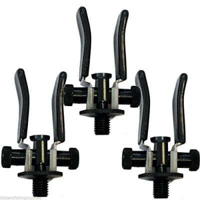 Image of 3 X CARP FISHING BLACK ALUMINIUM SPECIALIST ADJUSTABLE SUPER LITE BUTT ROD RESTS