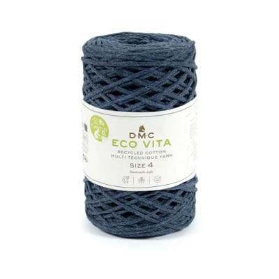 Image of DMC Eco Vita 4, Dark Blue Crochet Knitting Macrame Yarn, 250g
