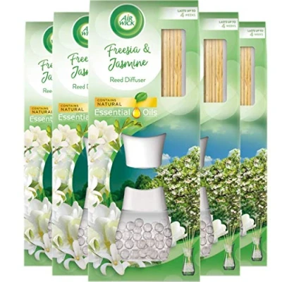 Image of Airwick Air Freshener Reed Diffuser, Freesia and Jasmine, Pack of 5 x 33ml